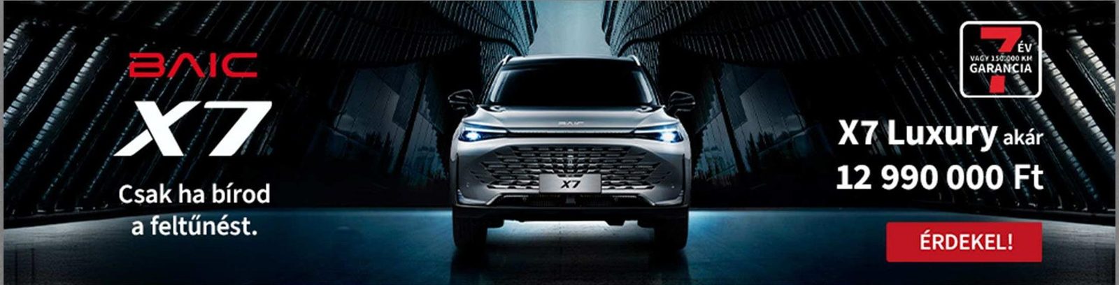 BAIC X7 leaderboard banner